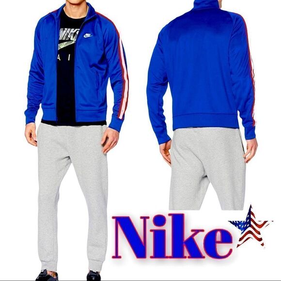 Nike Sportswear N98 Jacket Red/Game Royal Blue/White Small - Picture 1 of 11